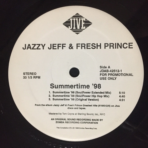 DJ Jazzy Jeff & The Fresh Prince : Summertime '98 (12", Promo)