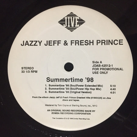 DJ Jazzy Jeff & The Fresh Prince : Summertime '98 (12", Promo)