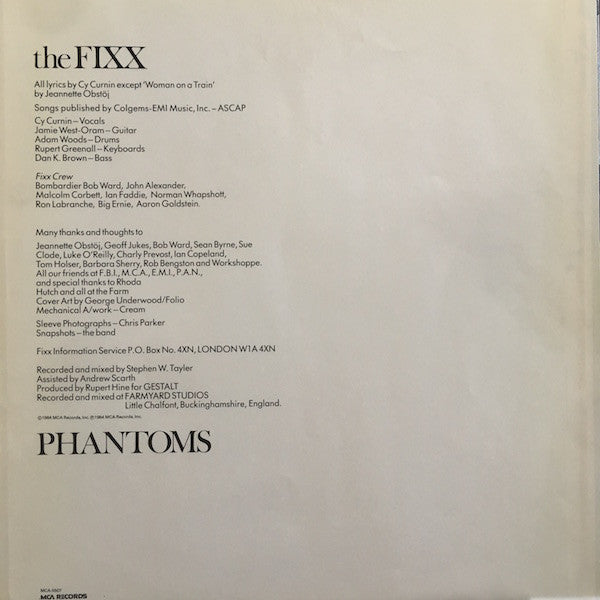 The Fixx : Phantoms (LP, Album, Pin)