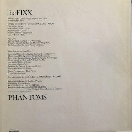 The Fixx : Phantoms (LP, Album, Pin)