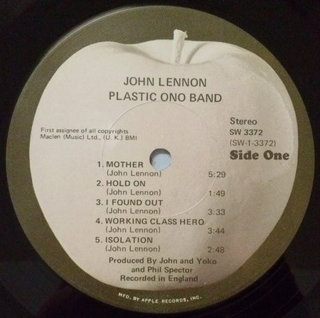 John Lennon & The Plastic Ono Band : John Lennon / Plastic Ono Band (LP, Album, Jac)