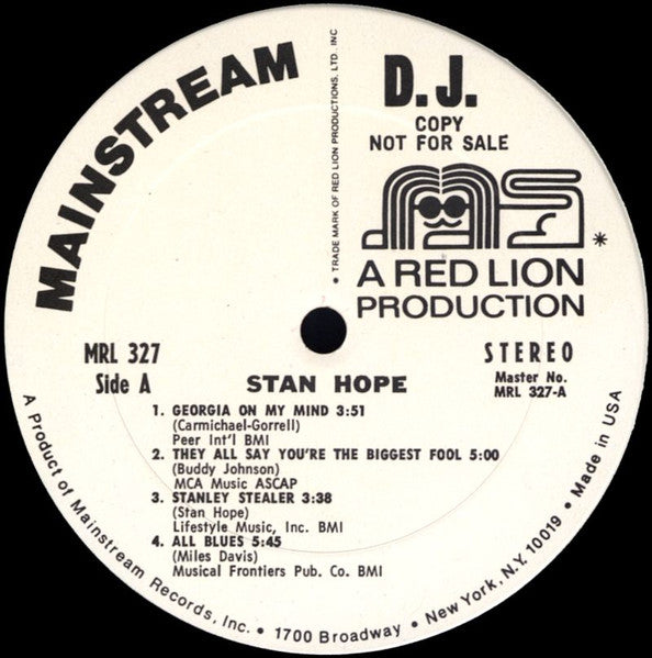 Stan Hope : Stan Hope (LP, Album, Promo)