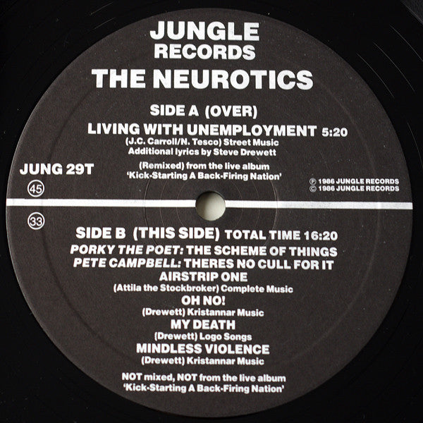 The Neurotics* : Living With Unemployment (12", Gre)