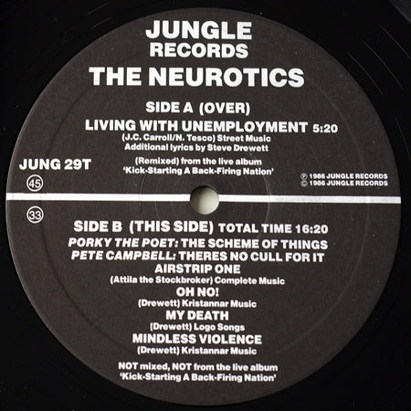 The Neurotics* : Living With Unemployment (12", Gre)