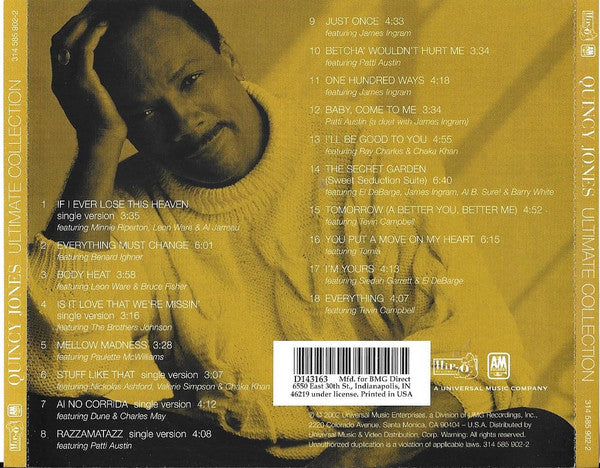 Quincy Jones : Ultimate Collection (CD, Comp, Club)