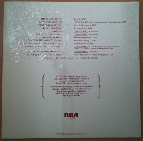 Elvis Presley : A Legendary Performer - Volume 1 (LP, Comp)