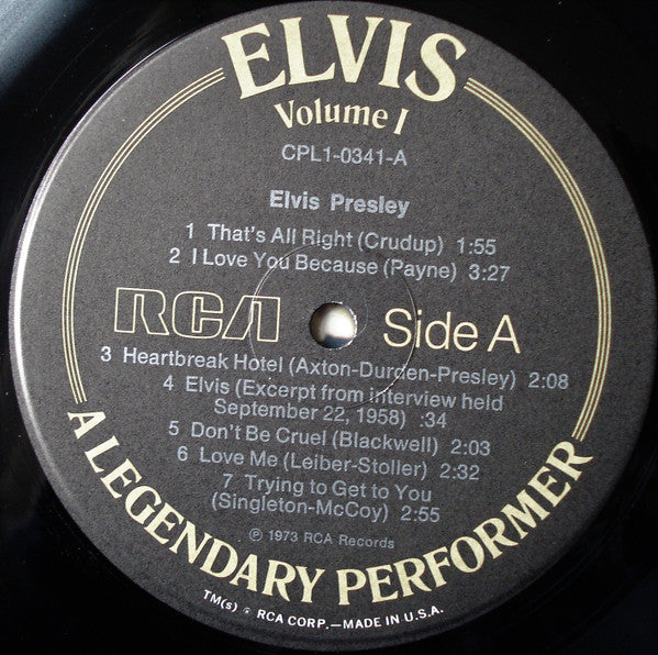 Elvis Presley : A Legendary Performer - Volume 1 (LP, Comp)