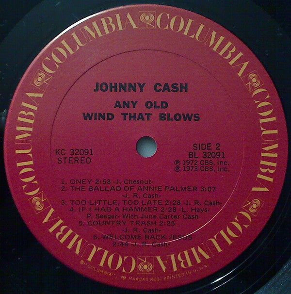 Johnny Cash : Any Old Wind That Blows (LP, Album, Ter)