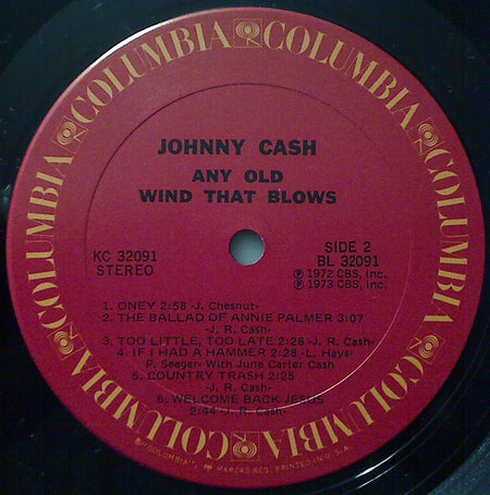 Johnny Cash : Any Old Wind That Blows (LP, Album, Ter)