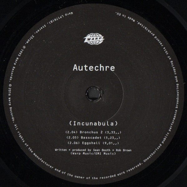 Autechre : Incunabula (2xLP, Album, RE, RP)