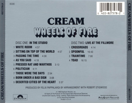 Cream (2) : Wheels Of Fire (2xCD, Album, RE)