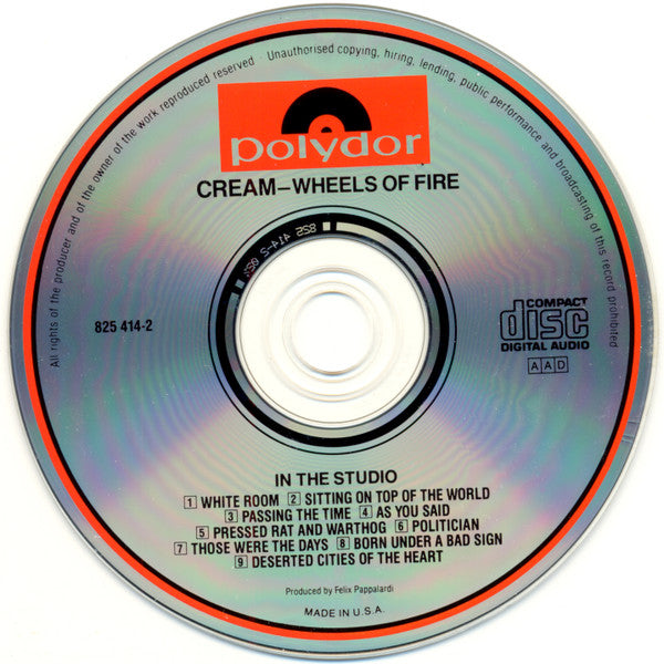 Cream (2) : Wheels Of Fire (2xCD, Album, RE)