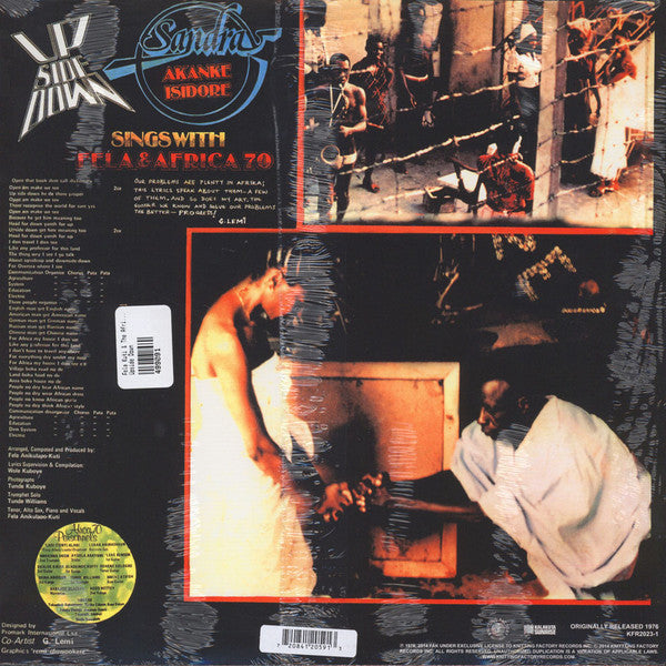 Sandra* Sings With Fela* & Africa 70 : Up Side Down (LP, Album, RE)