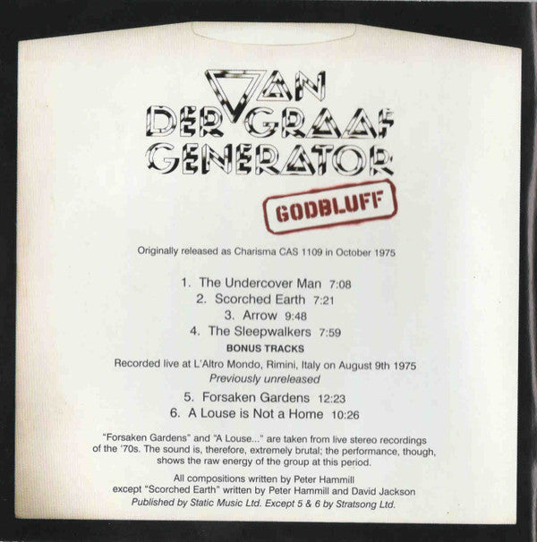 Van Der Graaf Generator : Godbluff (CD, Album, RE, RM)