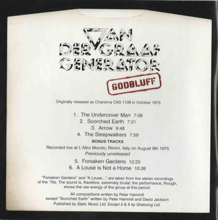 Van Der Graaf Generator : Godbluff (CD, Album, RE, RM)