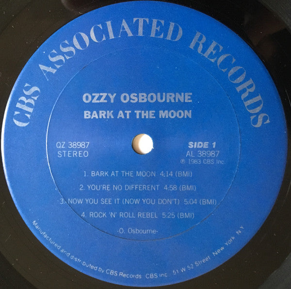 Ozzy Osbourne : Bark At The Moon (LP, Album, Car)