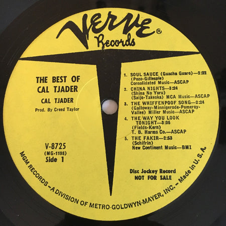 Cal Tjader : The Best Of Cal Tjader (LP, Comp, Promo)