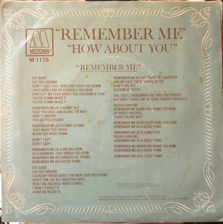 Diana Ross : Remember Me / How About You (7", Single, ARP)