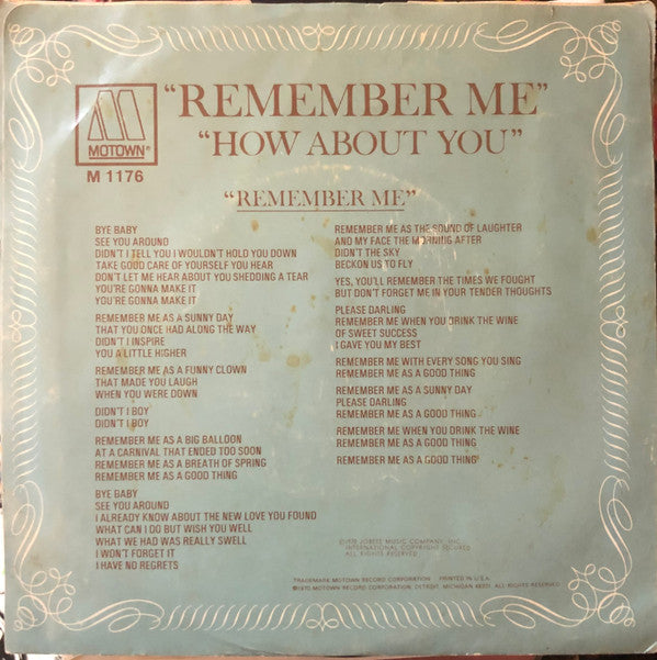 Diana Ross : Remember Me / How About You (7", Single, ARP)
