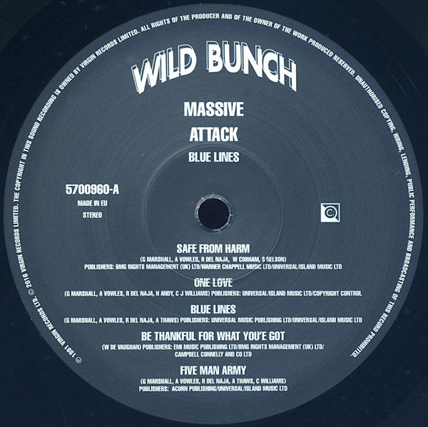 Massive Attack : Blue Lines (LP, Album, RE, 180)