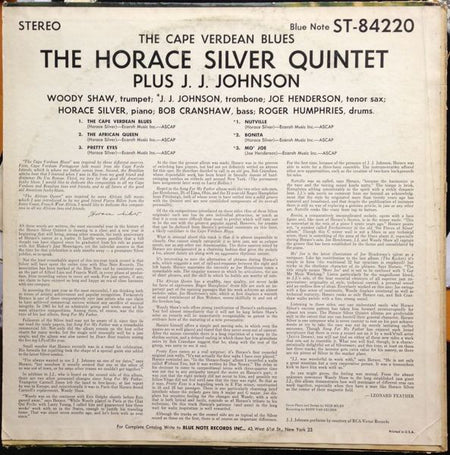 The Horace Silver Quintet Plus J.J. Johnson : The Cape Verdean Blues (LP, Album, RP)