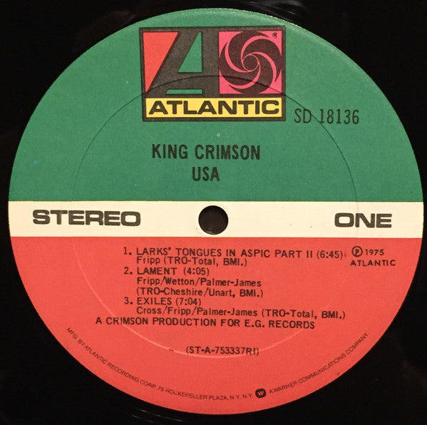 King Crimson : USA (LP, Album, PRC)