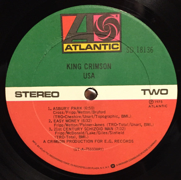 King Crimson : USA (LP, Album, PRC)