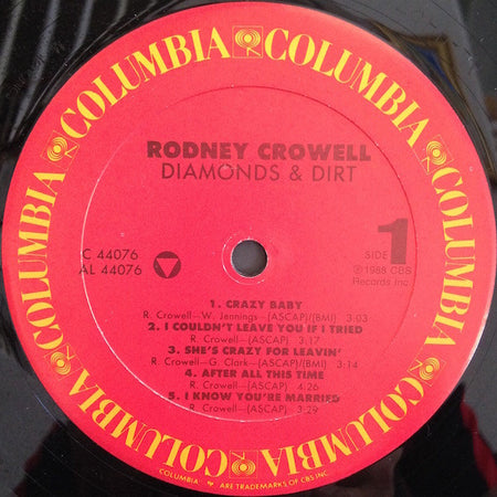Rodney Crowell : Diamonds & Dirt (LP, Album, Car)