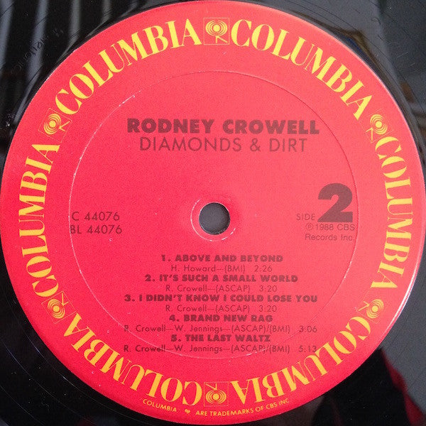 Rodney Crowell : Diamonds & Dirt (LP, Album, Car)