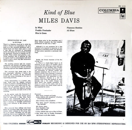 Miles Davis : Kind Of Blue (LP, Album, RE)