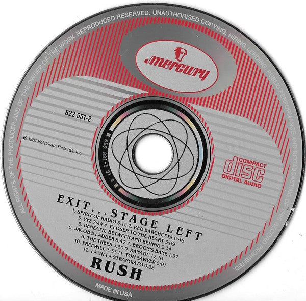 Rush : Exit...Stage Left (CD, Album)