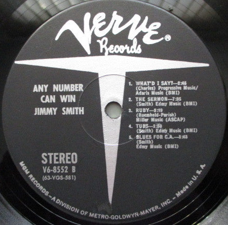 Jimmy Smith : Any Number Can Win (LP, Album, Gat)