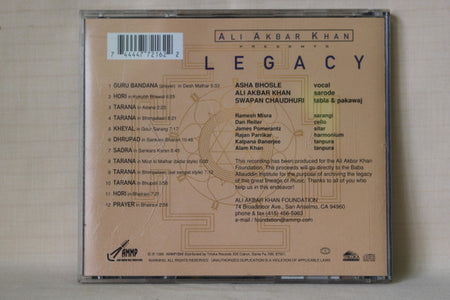 Ali Akbar Khan : Legacy (16th - 18th Century Music From India) (CD)