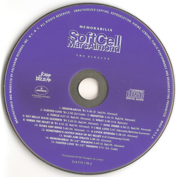 Soft Cell / Marc Almond : Memorabilia - The Singles (CD, Comp, RP)
