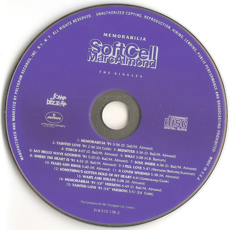Soft Cell / Marc Almond : Memorabilia - The Singles (CD, Comp, RP)