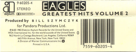 Eagles : Eagles Greatest Hits Volume 2 (Cass, Comp, AR,)