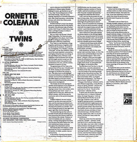 Ornette Coleman : Twins (LP, Album, Promo, Pre)