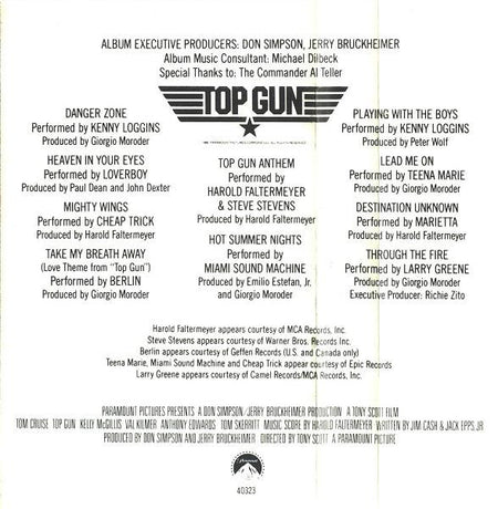 Various : Top Gun (Original Motion Picture Soundtrack) (Cass, Album, Dol)