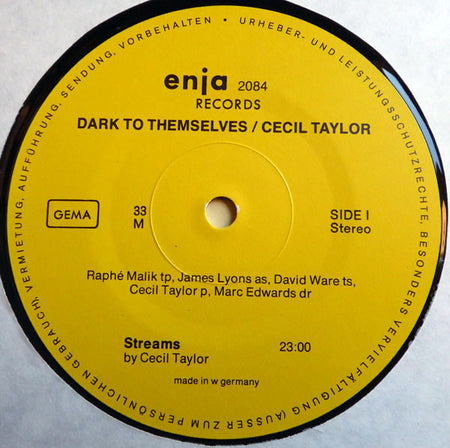 Cecil Taylor Unit* : Dark To Themselves (LP, Album)