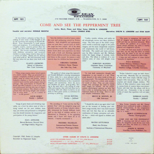 Evelyn D. Lohoefer, Charlie Byrd, Donald McKayle : Come And See The Peppermint Tree (LP, Album)