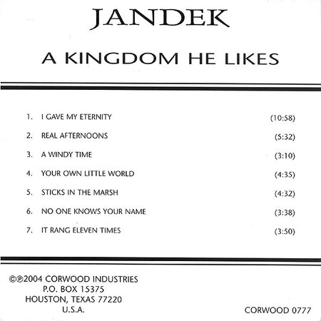 Jandek : A Kingdom He Likes (CD, Album)