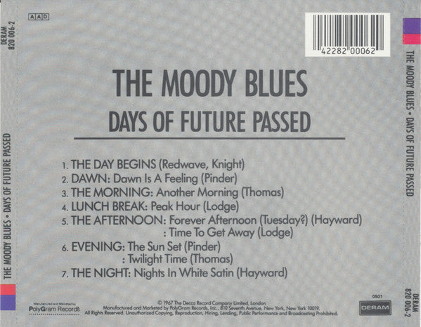 The Moody Blues With The London Festival Orchestra Conducted By Peter Knight (5) : Days Of Future Passed (CD, Album, RE)
