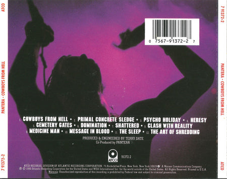 Pantera : Cowboys From Hell (CD, Album, RE)