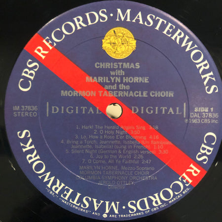 Marilyn Horne And The Mormon Tabernacle Choir : Christmas With Marilyn Horne And The Mormon Tabernacle Choir (LP, Album, Dig)