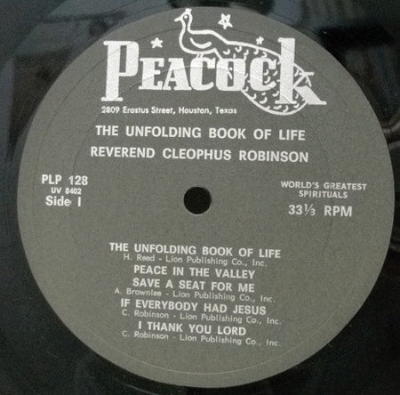 Reverend Cleophus Robinson : The Unfolding Book Of Life (LP, Album)