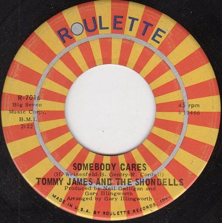 Tommy James & The Shondells : Somebody Cares (7")