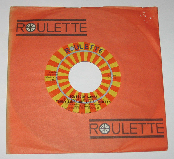 Tommy James & The Shondells : Somebody Cares (7")