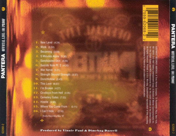 Pantera : Official Live: 101 Proof (CD, Album)