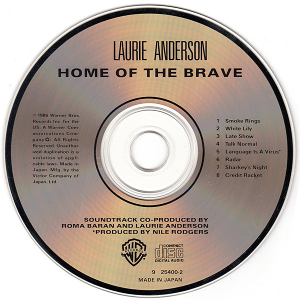 Laurie Anderson : Home Of The Brave (CD, Album)