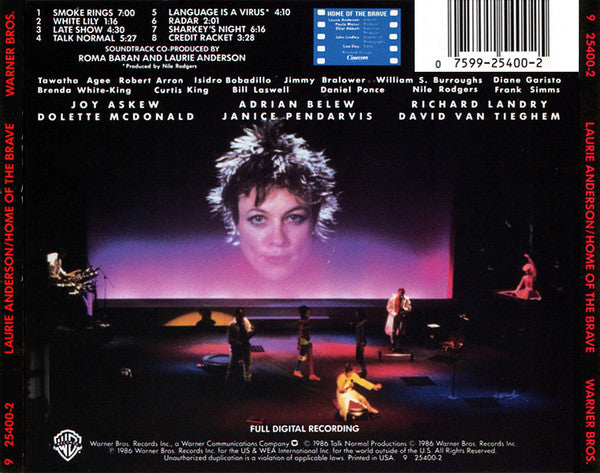 Laurie Anderson : Home Of The Brave (CD, Album)